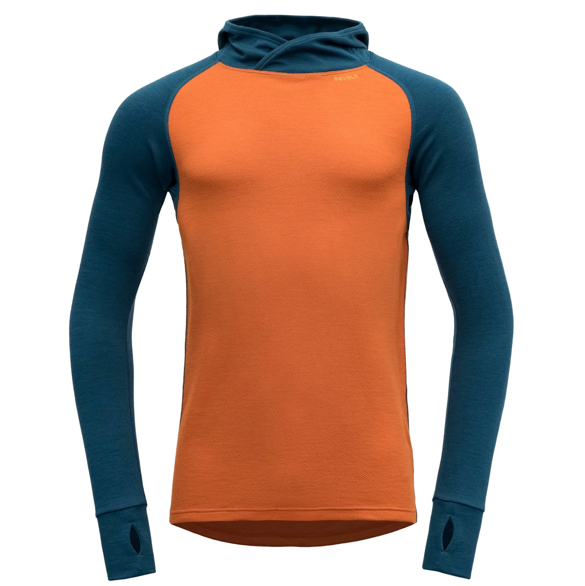 Top>Devold of Norway Expedition Merino 235 Hoodie Man Flame/Flood
