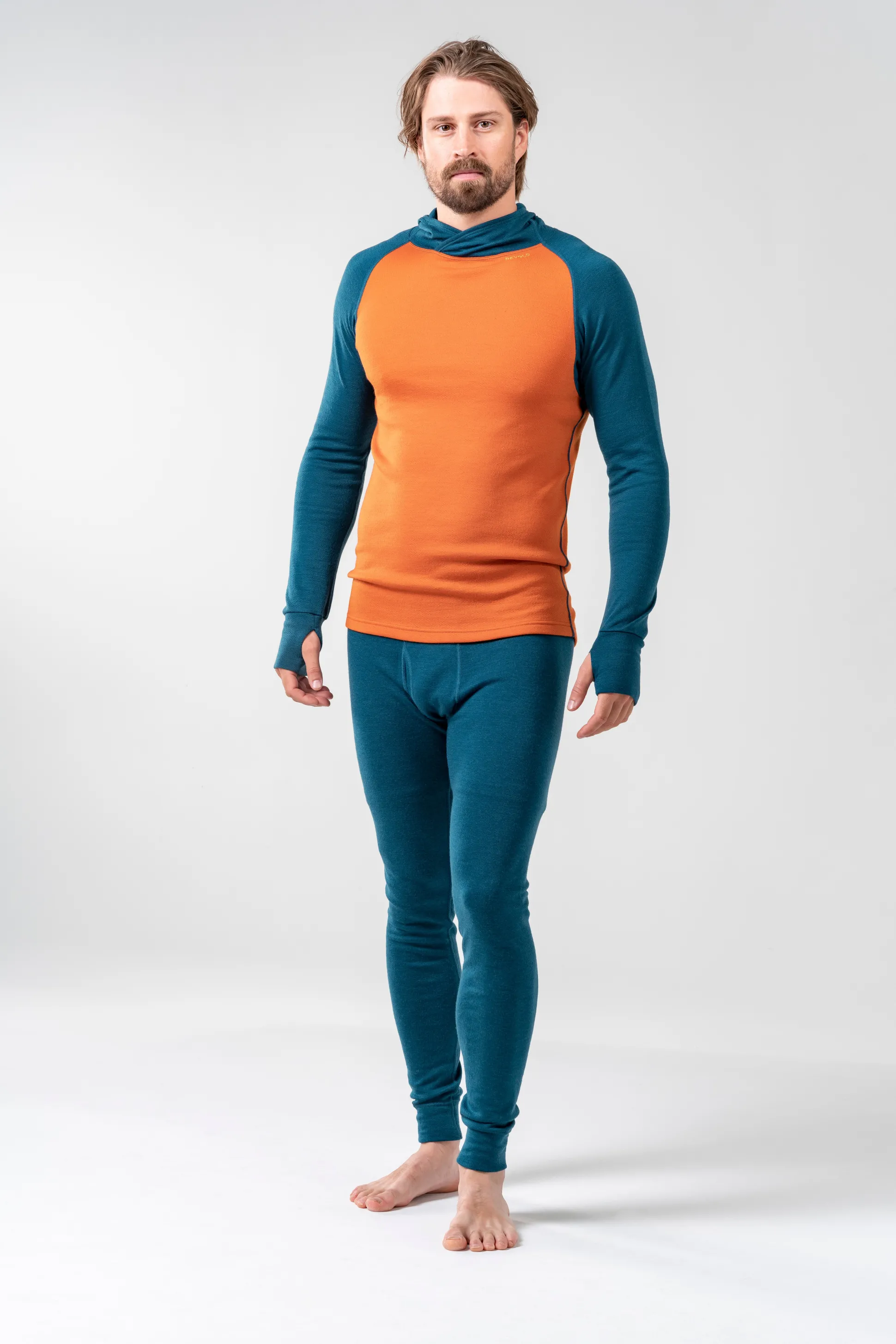 Top>Devold of Norway Expedition Merino 235 Hoodie Man Flame/Flood