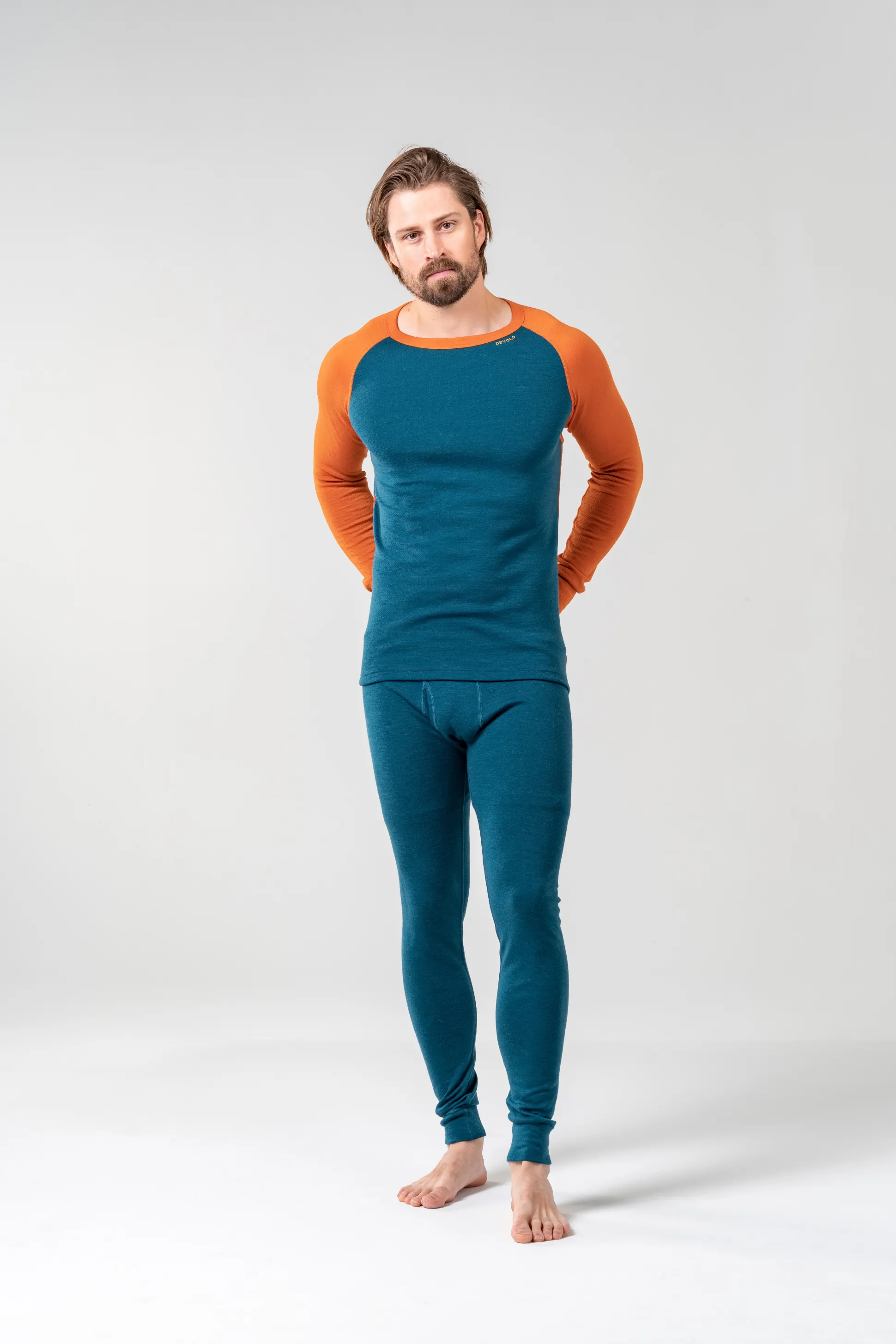 Top>Devold of Norway Expedition Merino 235 Shirt Man Flame/Flood