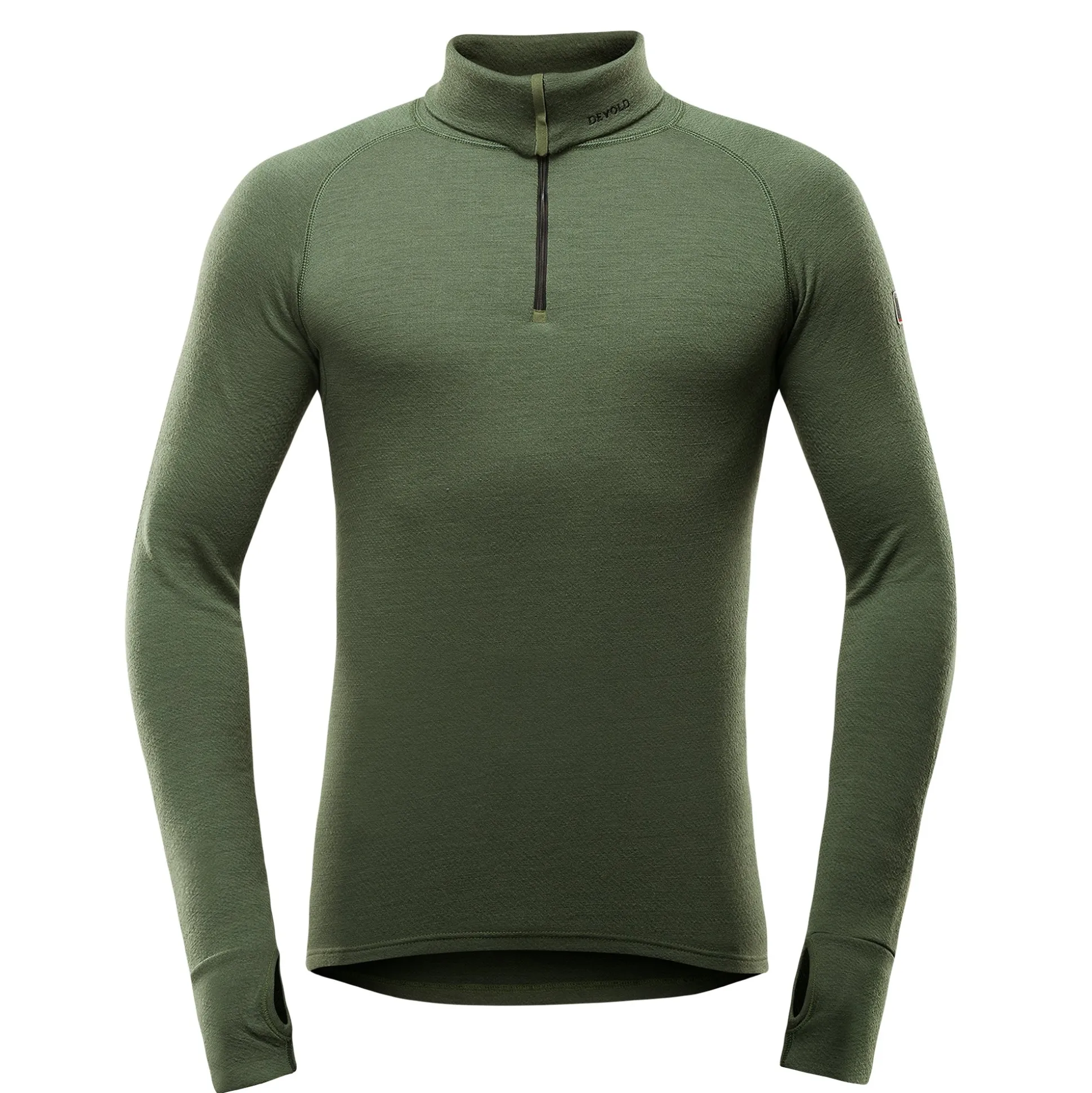 Top>Devold of Norway Expedition Merino 235 Z.Neck Man Forest