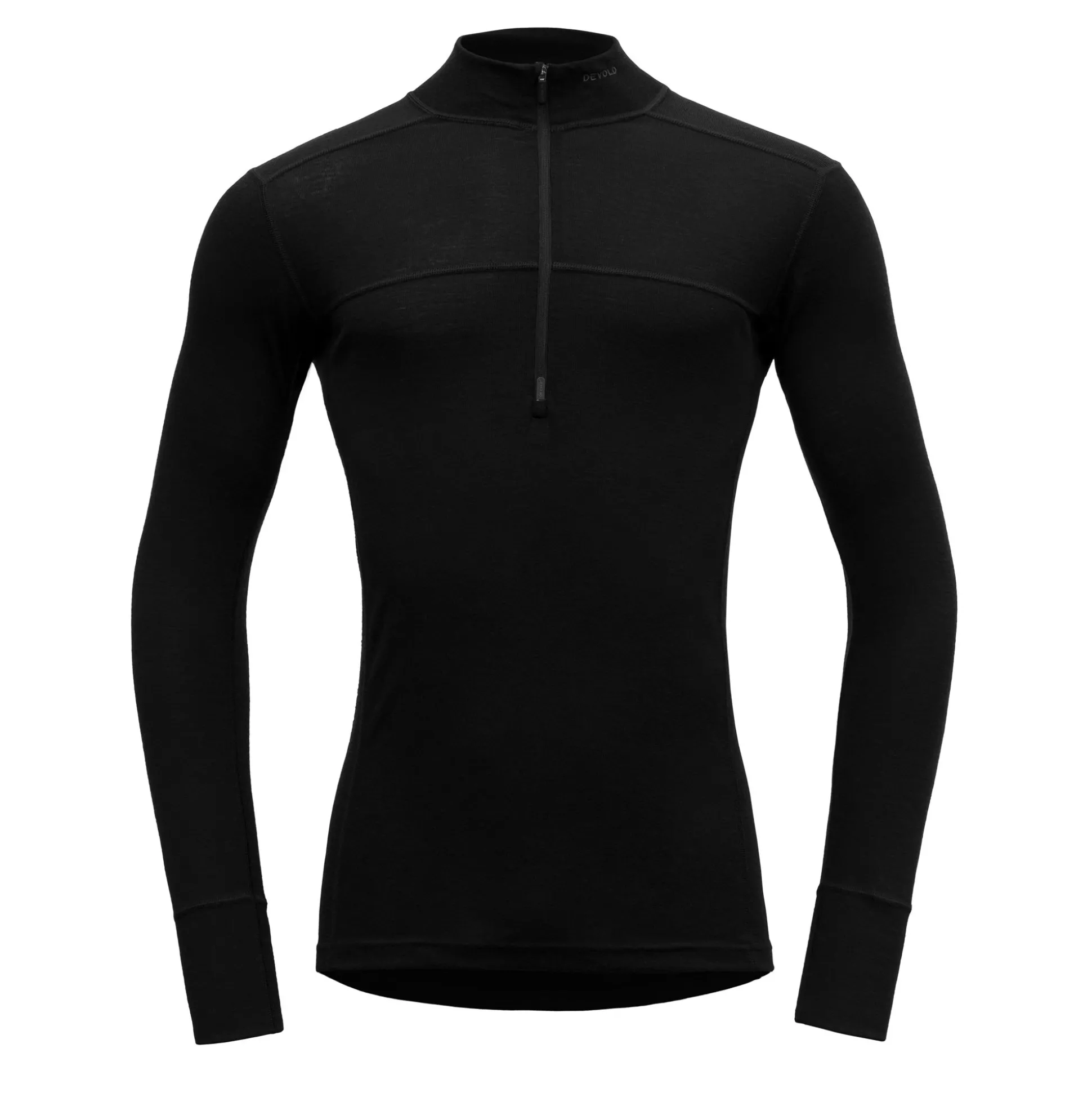 Top>Devold of Norway Lauparen Merino 190 Zip Neck Man Black